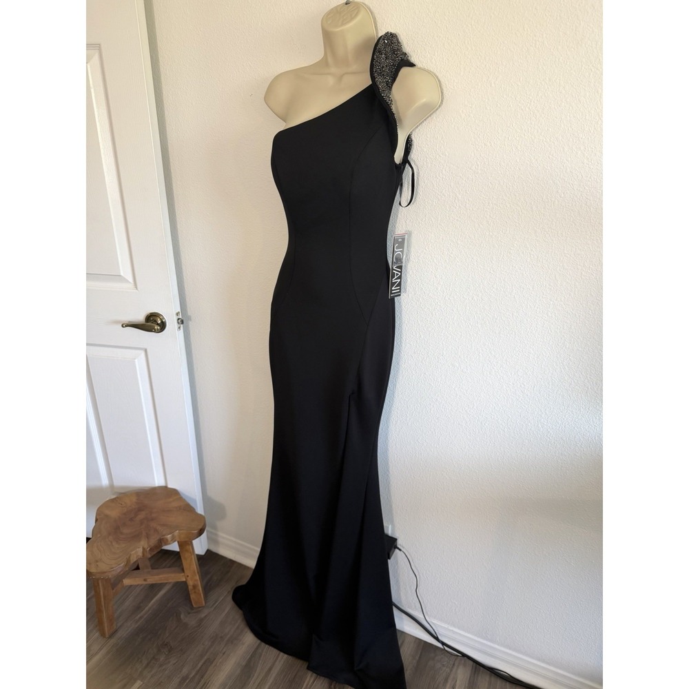 Jovani Gown NWT Sz 6 One Shoulder Beaded Mermaid Prom Guest Pageant Formal Gala - Picture 6 of 10